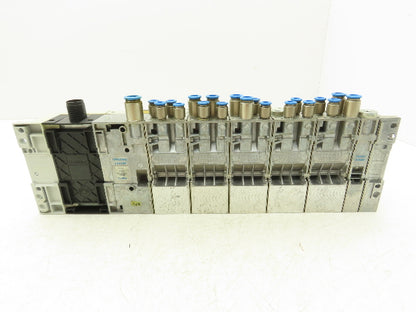Festo 50E-F13GEQS-D+N32P-SGL-R-M5BU-JJEEGJMJJL+5T Pneumatic Air 9-Valve Manifold