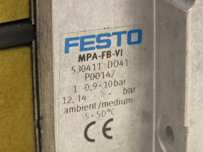Festo 50E-F13GEQS-D+N32P-SGL-R-M5BU-JJEEGJMJJL+5T Pneumatic Air 9-Valve Manifold