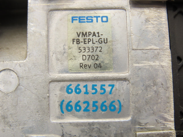 Festo 50E-F13GEQS-D+N32P-SGL-R-M5BU-JJEEGJMJJL+5T Pneumatic Air 9-Valve Manifold