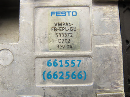 Festo 50E-F13GEQS-D+N32P-SGL-R-M5BU-JJEEGJMJJL+5T Pneumatic Air 9-Valve Manifold