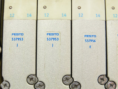 Festo 50E-F13GEQS-D+N32P-SGL-R-M5BU-JJEEGJMJJL+5T Pneumatic Air 9-Valve Manifold
