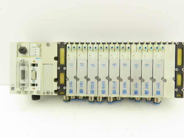 Festo 50E-F13GEQS-D+N32P-SGL-R-M5BU-JJEEGJMJJL+5T Pneumatic Air 9-Valve Manifold