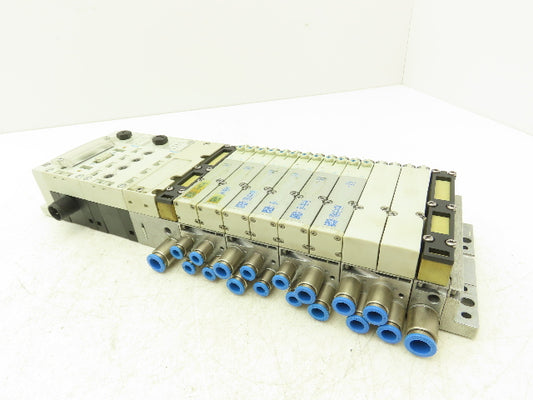 Festo 50E-F13GEQST18-D+N32P-SGL-R-M4BU-JJGJJGLL+4T Pneumatic 6-Valve Manifold
