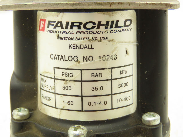 Fairchild 10243 Kendall Pressure Regulator 1-60 PSI Range 500 PSIG Max 3/8" NPT