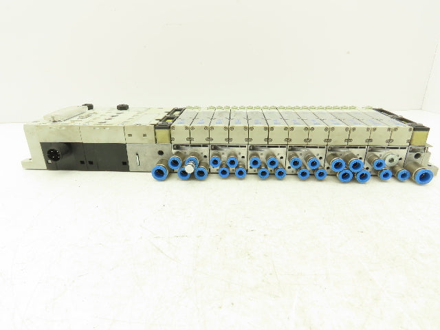 Festo 50E-F13GEQST18-D+N32P-SGL-R-M6BU-JM9JM+6T Pneumatic Air 10-Valve Manifold