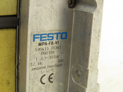 Festo 50E-F13GEQST18-D+N32P-SGL-R-M6BU-JM9JM+6T Pneumatic Air 10-Valve Manifold