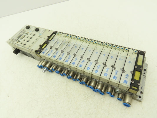 Festo 50E-F13GEQST18-D+N32P-SGL-R-M6BU-JM9JM+6T Pneumatic Air 10-Valve Manifold