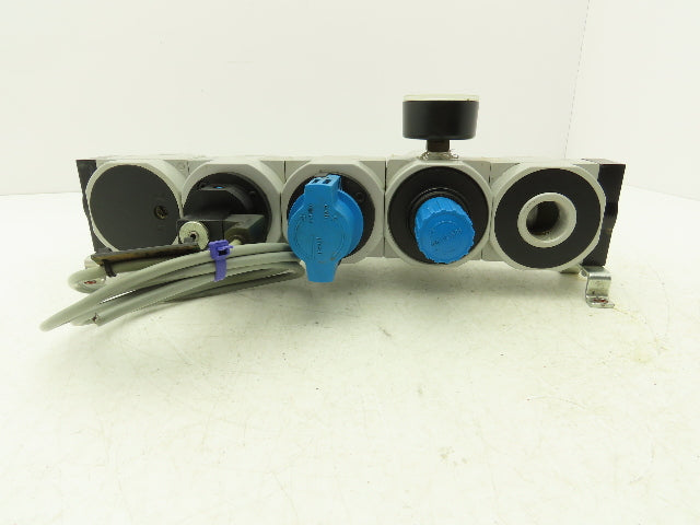 Festo Air Regulator Filter Solenoid On Off Valve Branching Manifold Assembly