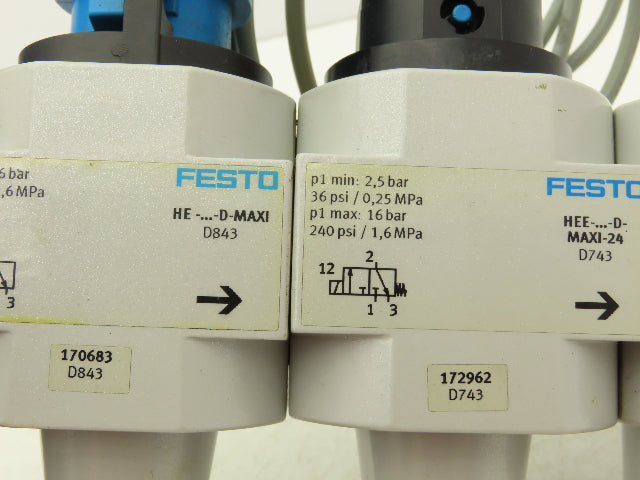 Festo Air Regulator Filter Solenoid On Off Valve Branching Manifold Assembly