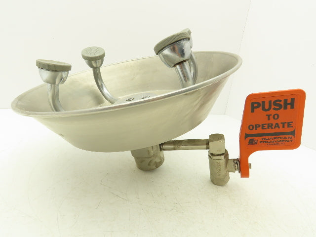 Guardian G1724 Wall Mount Eye/Face Wash Station Stainless Steel Bowl 4-Sprayer