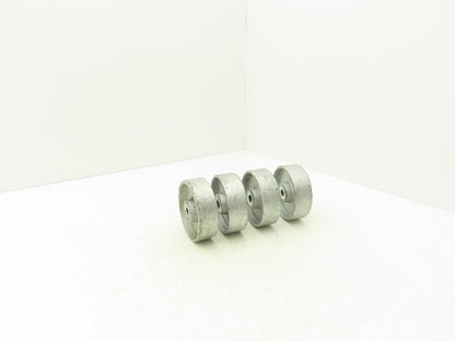 Albion 4x1.3" Cast Iron Steel Caster Wheel 4"Dia 1.3"Width 1/2"Bore  Lot of 4