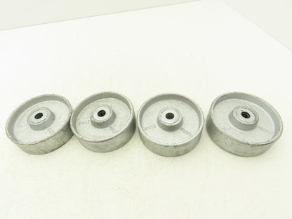 Albion 4x1.3" Cast Iron Steel Caster Wheel 4"Dia 1.3"Width 1/2"Bore  Lot of 4