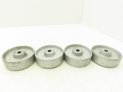 Albion 4x1.3" Cast Iron Steel Caster Wheel 4"Dia 1.3"Width 1/2"Bore  Lot of 4