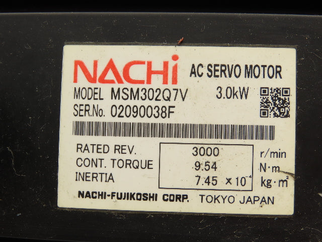 Nachi-Fujikoshi MSM302Q7V AC Servo Motor V Major Axis Encoder