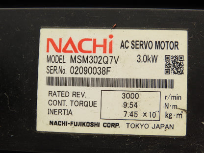 Nachi-Fujikoshi MSM302Q7V AC Servo Motor V Major Axis Encoder