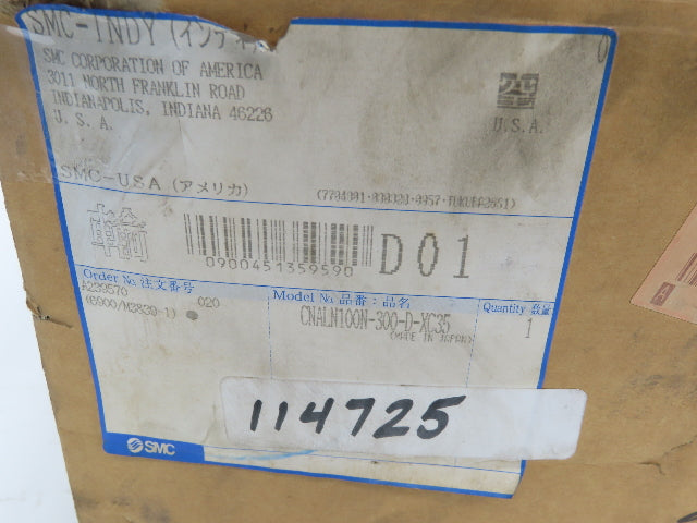 SMC CNALN100N-300-D-XC35 Pneumatic Air Cylinder 100mm x 300mm Stroke w/Rod Lock