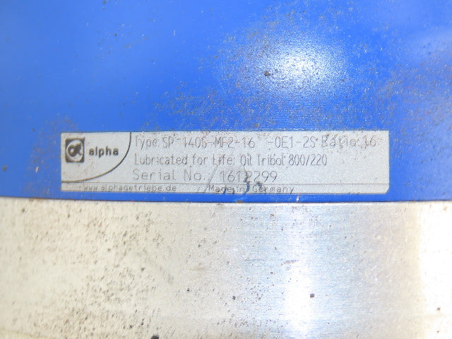 Alpha Wittenstein SP-140S-MF2-16-0E1-2S Servo Gearbox 16:1 Inline Reducer