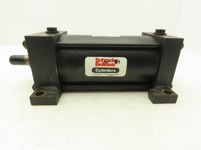 Schrader Bellows PAE110521 Pneumatic Air Cylinder 4"Bore 6"Stroke 250psi Foot Mt