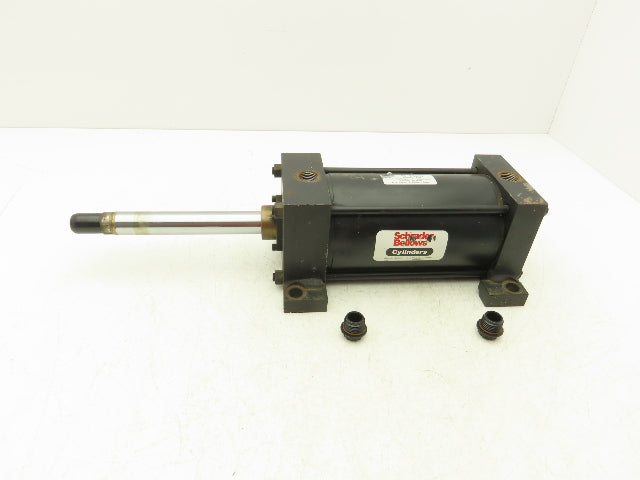 Schrader Bellows PAE110521 Pneumatic Air Cylinder 4"Bore 6"Stroke 250psi Foot Mt