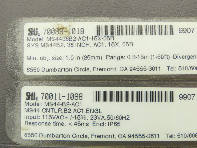 Sti Inc MS4400B-2 Mini Safe Safety Light Curtain Controller Module 115VAC