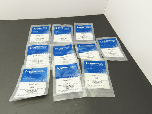 L-Com BA120 Straight Coaxial Adapter F-Male/BNC Female 50 Ohm  Lot of 10