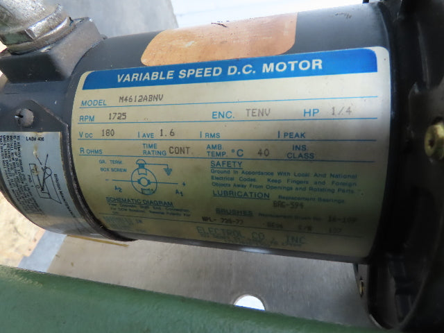 Dayton Rotating Coiler Uncoiler Spinner DC Drive 28RPM Max 30" Flywheel 230V