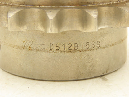 Martin DS12B18SS Stainless Double Roller Chain Sprocket 18-Tooth 3/4"P 30mm Bore