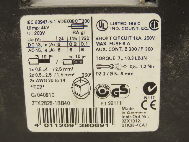 Siemens 3TK2825-1BB40 Sirius Safety Relay Control Unit Module Din Rail Mount