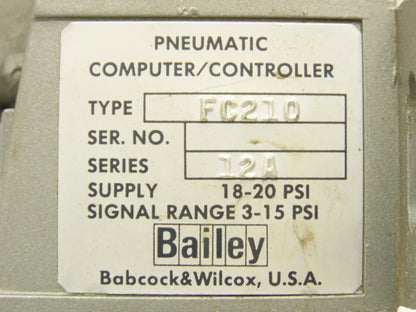 Bailey FC210 Mini-Line Pneumatic Pressure Controller 3-15psi Regulator Module