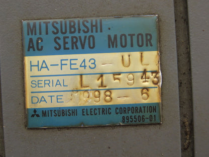Mitsubishi HA-FE43 AC Servo Motor 400W 1/2Hp 3000 RPM 100-240V 3PH With Encoder