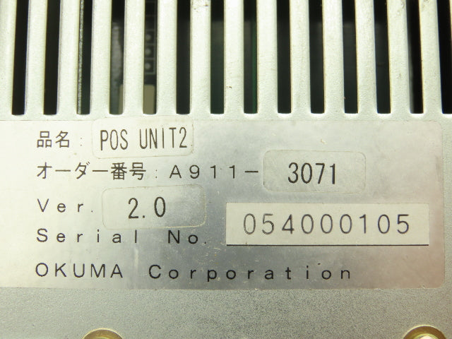 Okuma Corporation A911-3071 Machine Control POS UNIT2 Version 2.0