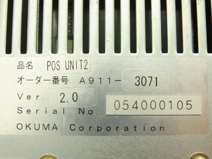 Okuma Corporation A911-3071 Machine Control POS UNIT2 Version 2.0