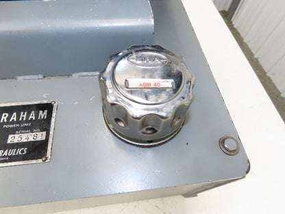 Graham Hydraulic Power Unit Nachi Pump 12 Gal 7.9gpm 1000PSI 1.5Hp 230/460V