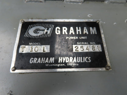 Graham Hydraulic Power Unit Nachi Pump 12 Gal 7.9gpm 1000PSI 1.5Hp 230/460V