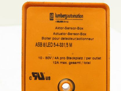 Lumberg ASB 8/LED 5-4-331/5 M Ethernet Switch I/O 8-Port Actuator Cable Lot of 2