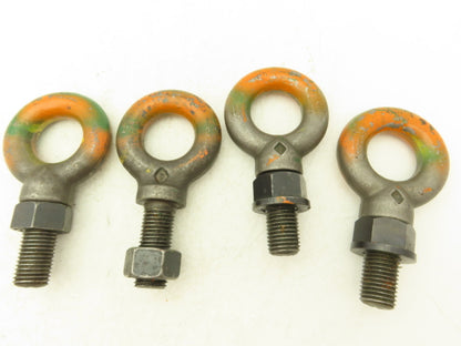Forged Shoulder Eye Bolt 1"-7 Thread x 3" Shank w/Nut  Lot of 4