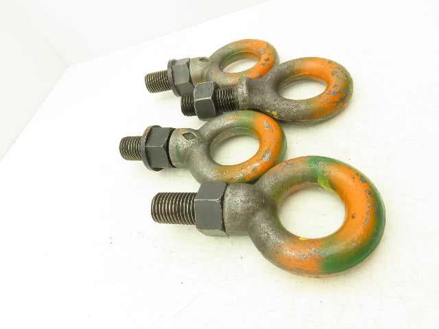 Forged Shoulder Eye Bolt 1"-7 Thread x 3" Shank w/Nut  Lot of 4