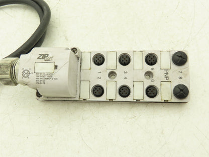 Automation Direct ZP-JBH84-2P-5 ZIP Junction Block 8 Ports 5 Pin M12 Sockets
