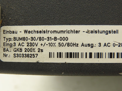 Baumuller BUM60-30/60-31-B-000 Servo Drive Controller 240VAC