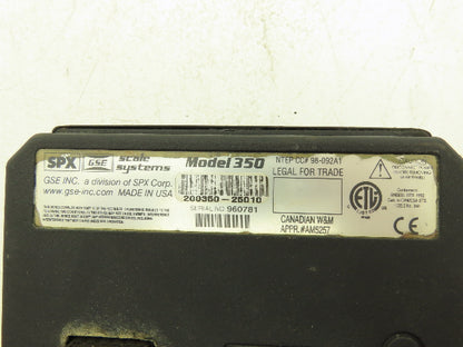 GSE Scale Systems 200350-25010 Model 350 Digital Scale Indicator Readout