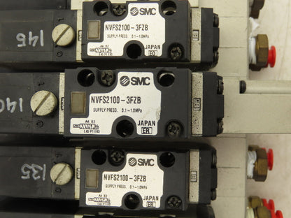 SMC NVV5FS2-01T-111-02T Manifold Block 11-Station 10 Solenoid Valves
