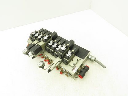 SMC NVV5FS2-01T-111-02T Manifold Block 11-Station 10 Solenoid Valves