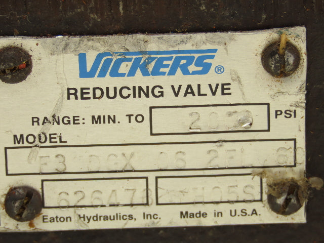 Vickers F3DGX062FL60 Hydraulic Reducing Valve Stack System 2000PSI