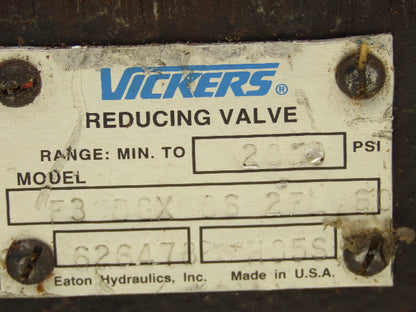 Vickers F3DGX062FL60 Hydraulic Reducing Valve Stack System 2000PSI