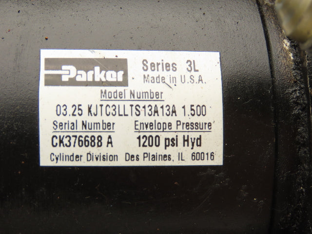 Parker 3.25 KJTC3LLTS13A13A Hydraulic Cylinder 3.25"Bore 1.5" Adjustable Stroke