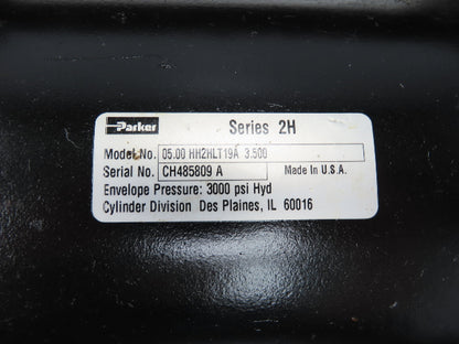 Parker 5.00 HH2HLT19A Hydraulic Cylinder 5" Bore 3.5" Stroke 3000psi