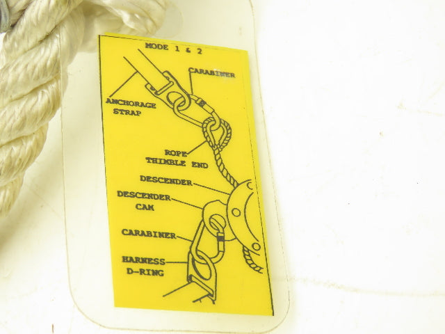MSA Rose Dynescape 506416 Descender with 50' Rope Lifeline & Escape Belt 300Lb
