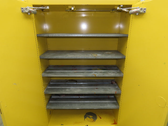 Eagle 4510 Flammable Liquid Safety Cabinet Yellow Dual Door 45 Gal Self Closing