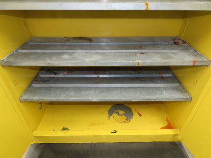 Eagle 4510 Flammable Liquid Safety Cabinet Yellow Dual Door 45 Gal Self Closing