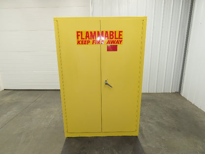 Eagle 4510 Flammable Liquid Safety Cabinet Yellow Dual Door 45 Gal Self Closing
